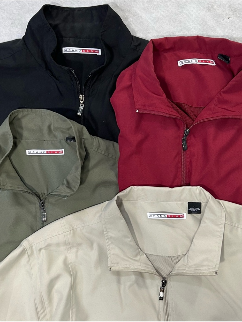 Grand Slam LOT OF 4 Convertible Windbreaker Jacket Vest Men's Sz L Golf 1/4 Zip